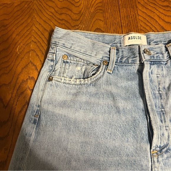 AGOLDE Jaime Button Fly Distressed Classic High Rise Straight Ankle Jeans Sz 27 - Picture 11 of 15